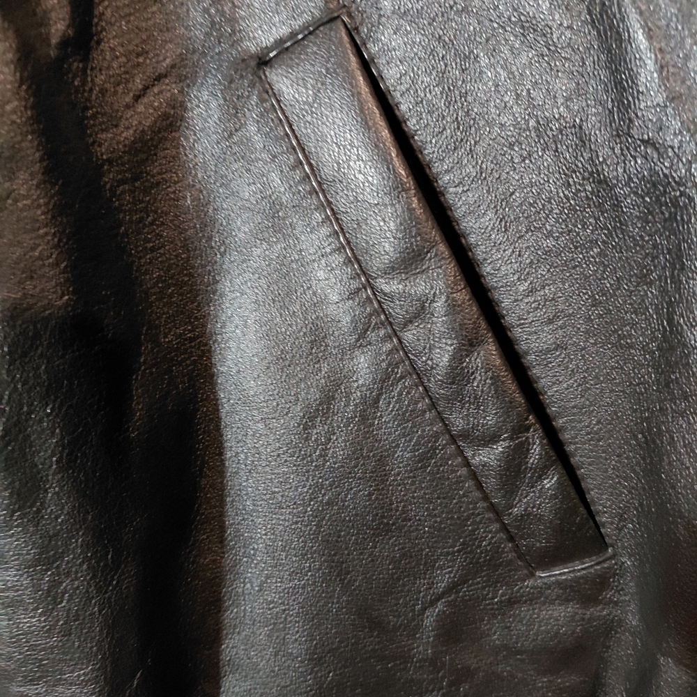 Phase Two Black Leather Jacket Xl - image 3